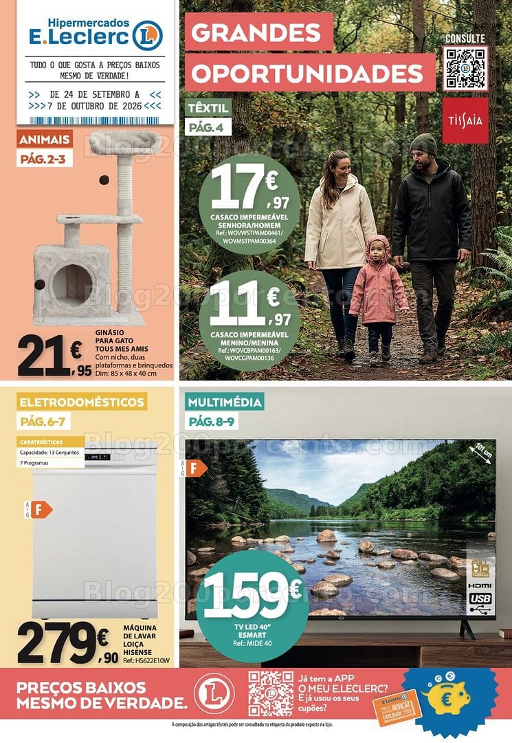 Antevisão Folheto E-LECLERC Bazar Outono Promoções de 24 setembro a 7 outubro
